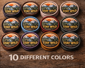 Parches Bordados Decorativos Stay Wild de 2.5 Pulgadas con Diseño de Espiral, Variedad de 10 Colores, Paquete de 100 Piezas para Gorras, Chaquetas y Bolsos - Product Image 5