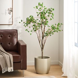 59-Inch <b>Artificial</b> Milan Leaf Bonsai for Home Bedroom Living Room Decor Durable <b>Artificial</b> <b>Tree</b> Plants - Product Image 1