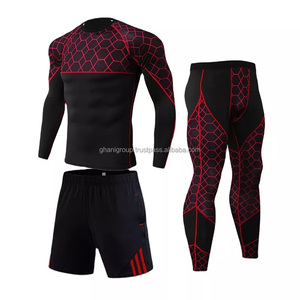GAF GAF Jiu Jitsu Rash Guard MMA T-Shirt Pantalon pour hommes 3 PCS Set Grappling Bjj Boxing Rash Guard Sport Clothing Gym Shorts - Product Image 2