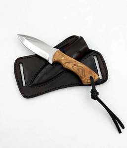 Couteau utilitaire à lame fixe artisanal, manche en bois d'olivier personnalisé, outil EDC - Product Image 5
