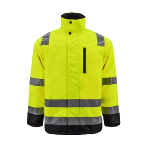 Veste d'hiver haute visibilité personnalisable avec logo, classe 3, sécurité réfléchissante, imperméable, vêtements de travail en Oxford - Product Image 1