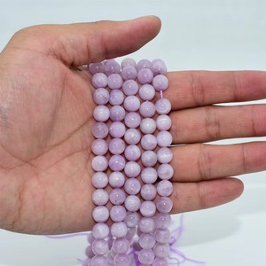 ขายส่งจากโรงงาน ลูกปัดพลอยคุนไซต์ธรรมชาติ เกรด AAA ขนาด 6/8/10 มม. - Product Image 1
