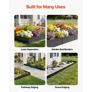 Bordatura per Giardino in Acciaio Zincato, Confezione da 6, 40 x 10 Pollici, Resistente, con 8 Clip di Montaggio, Accessorio per Giardino e Terrazza - Product Image 6