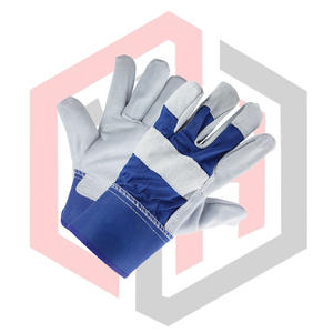 Gants de travail bleu beige résistants aux déchirures, respirants, antistatiques, avec paume en cuir pour une meilleure adhérence, anti-impact, anti-coupure, anti-chaleur, pour la lutte contre les incendies - Product Image 2