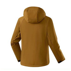 Veste coupe-vent à capuche avec fermeture éclair, style sportif, coupe classique, couleur unie, extérieur en polyester, unisexe, pour l'automne - Product Image 3
