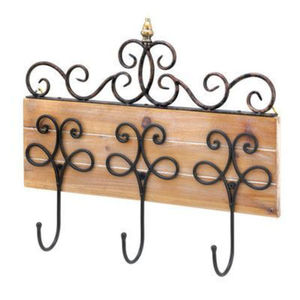 Antique Rustic Modern Cast Iron Heavy-Duty Space-Saving Vintage <b>Hook</b> High Quality Double Towel <b>Snap</b> Hanger Wall Mount Black Coat - Product Image 2