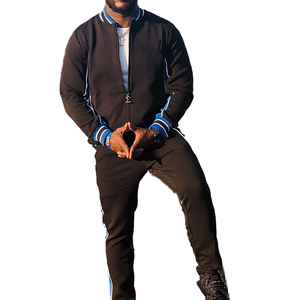 Conjunto Deportivo Zeta Pi Beta Personalizado con Estampado, Chaqueta de Forro Polar Térmico para Invierno, Negro y Azul, con Letras ZPB Bordadas - Product Image 1