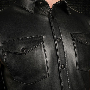 Camisa Clásica de Piel de Cordero para Hombre, Diseño Formal Negro Elegante, Sin Mangas, Anti-UV y Transpirable para un Estilo Audaz - Product Image 4