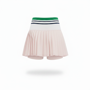 Falda plisada para mujer Pickleball con cintura estampada, logo bordado, transpirable, elástica, para deportes de verano. - Product Image 2