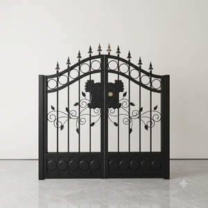 Portail double battant en fer forgé thermolaqué pour extérieur ; Caractéristiques : Conception résistante à la rouille, Haute durabilité, Montage facile - Product Image 1