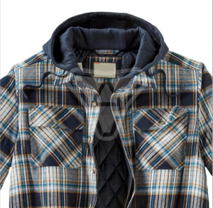 Chemise en flanelle à carreaux pour homme avec veste à capuche doublée, style décontracté, manches longues, boutonnée, motif à carreaux, vêtement d'automne - Product Image 4