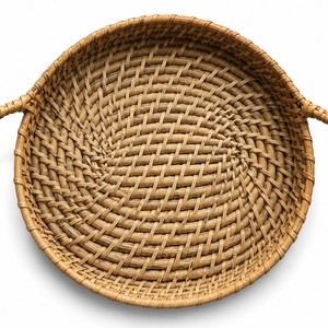 Handmade Bamboo Oval Basket Tray with Handle Woven Serving Basket for Bread Fruits <b>Snacks</b> Home Decor - Product Image 3