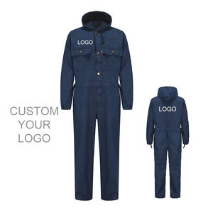 Wholesale Premium Style <b>Men</b> Denim Coveralls With Durable Cotton Loose Fit Unisex Lightweight Custom Denim Workwear Suits OEM ODM - Product Image 3