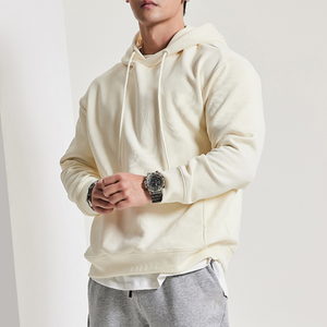 Sweat à capuche d'hiver personnalisé de haute qualité, en molleton épais 330 g/m² polyester/coton, coupe ample, pour hommes, grandes tailles, décontracté - Product Image 3