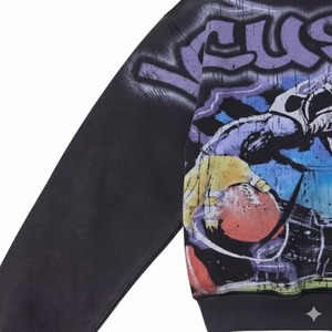 Custom Digital Graphic Print 500GSM Cropped Zip Hoodie Distressed Acid Wash <b>Vintage</b> Boxy Fit <b>Oversized</b> Streetwear <b>Sweatshirt</b> - Product Image 3