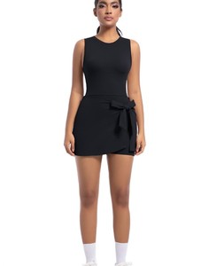 Combinaison de sport respirante et à séchage rapide pour femme, écologique, pour la gym, le fitness, le tennis, avec pantalon extensible doux et uni pour la course à pied - Product Image 4