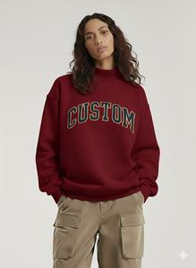 Precio al por mayor, nueva llegada, sudadera de lujo extragrande para mujer, sudadera de invierno con logo personalizado impreso en la parte delantera, sudadera con cuello simulado para mujer - Product Image 5