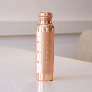 Pure Copper Drinking <b>Bottle</b> 100% Authentic Copper Handmade Leak Proof Water <b>Flask</b> for Ayurvedic Health and Wellness - Product Image 5