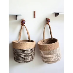 Hanging Macrame <b>Basket</b> Stylish Cotton Rope Wall Hanging Storage <b>Basket</b> For Home Decor Plants Kitchen And Daily Essentials Use - Product Image 2