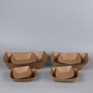 New Disposable Paper Food Trays for Hotels Cafes and Catering Events 6x10 Inches Paper Food Trays Boat Shapes Snacks and Fresh - Product Image 1