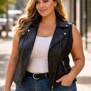 Gilets en cuir sur mesure grande taille pour femmes - Vente en gros - Fabricant et fournisseur OEM direct d'usine - Product Image 6
