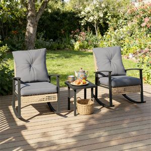 <b>Small</b> <b>Bar</b> Furniture 3-Piece Set Gray Courtyard and Garden Furniture - Product Image 1