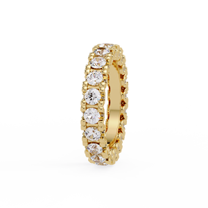 Anillo de Eternidad Completo con Diamantes Cultivados en Laboratorio, Corte Redondo, Oro Amarillo de 14K, Anillo de Compromiso y Boda, Joyería Personalizada de Fábrica - Product Image 3