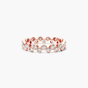 Bague en diamant rond en or blanc - Product Image 4