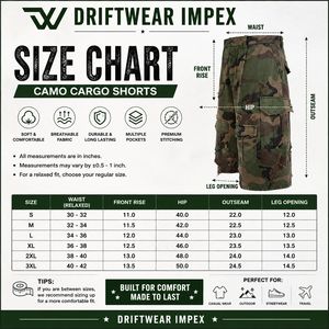 Shorts Bermuda Cargo Homme en Toile 100% Coton Camouflage Délavé Déchiré Taille Mi-Haute Braguette Zippée Coupe Ample Style Streetwear - Product Image 6