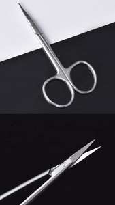 Tijeras para Cutículas de Acero Inoxidable Alemán con Hojas Curvas y Mango de Cerámica para Belleza, Cejas, Barba y Corte de Cabello de ANAAIF - Product Image 3