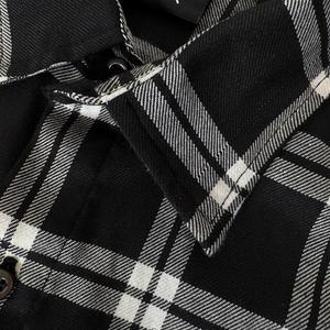 Custom Mens Rhinestone <b>Plaid</b> Flannel <b>Shirt</b> Long Sleeve Button Down Streetwear Flame-Retardant High Quality Wholesale - Product Image 3