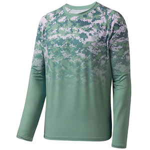 Camiseta de Pesca de Manga Larga para Hombre, Camuflaje, UPF 50, Secado Rápido, Poliéster, Estilo Pullover, para Actividades al Aire Libre - Product Image 1