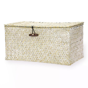 Caja rectangular con tapa de mimbre blanqueado, cajas de regalo personalizadas con logo, pedido grande, costo más bajo - Product Image 1
