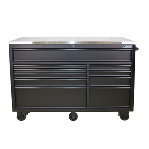 Matte Black Powder Coated Steel 10 Drawer <b>Tool</b> <b>Cabinet</b> Family keywords: for Garage Workshop Storage Use - Product Image 1