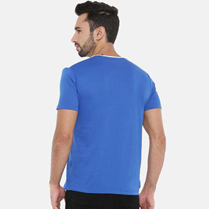 <b>Mens</b> Color Block Multi-Color White Blue Red Short Sleeve Cotton T-<b>Shirt</b> Custom Logo OEM ODM Wholesale Apparel - Product Image 3
