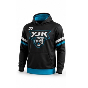 Sudadera con Capucha de Hockey sobre Hielo Personalizada de Fábrica al por Mayor para Hombre, Corte Regular, Tejido de Spandex/Poliéster Transpirable, Estampado de Goma en Relieve en la Parte Delantera - Product Image 2