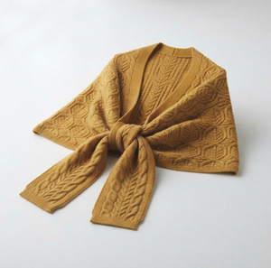 Sweater Factory Custom Wool Rayon Small Knitted Shawl Solid Color a Knotted Scarf Thin All Seasons <b>Women's</b> Shoulder <b>Cape</b> - Product Image 2