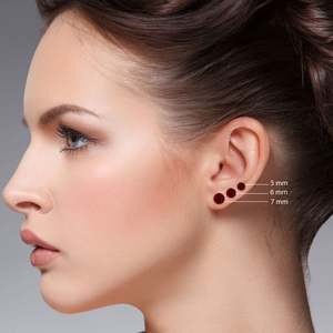 14kt Rose Gold Natural Ruby Stud <b>Earrings</b> Screw <b>Back</b> July Birthstone Solitaire Jewelry 4 prong Basket <b>Earrings</b> - Product Image 4