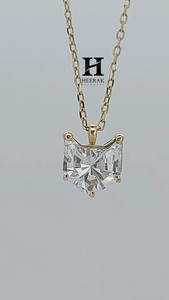Pendentif personnalisé en forme de tête de chat avec diamant de laboratoire, breloque animale en or 14 carats, diamant VVS CVD, bijou chaton mignon pour femme, cadeau - Product Image 5
