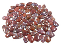 Radha Arts Lote de Cabujones de Ágata Musgo Roja Natural, Gemas Semipreciosas Sueltas con Reverso Plano Pulido a Mano, Mezcla de 4g-15g