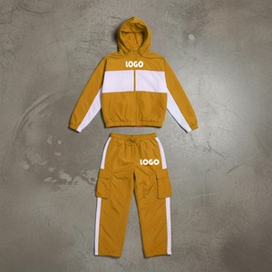 Custom Women's Nylon Regular Hooded Windbreaker Solid <b>Mesh</b> Color Block 2-Piece Winter Tracksuit Waterproof Breathable - Product Image 4