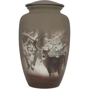 Urna Funeraria Metálica Color Lavanda para Cenizas Humanas con Diseño de Copo de Nieve Plateado, Hermosa Urna Funeraria Grande de Aluminio con Tapa - Product Image 5