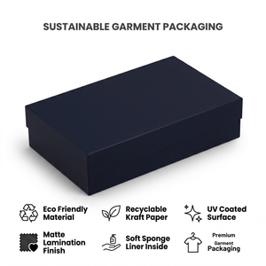 กล่องเสื้อผ้ากระดาษคราฟท์รีไซเคิลรักษ์โลก |   บรรจุภัณฑ์เสื้อผ้าที่ยั่งยืน  เคลือบยูวี  ลามิเนตแบบด้าน  บุฟองน้ำ - Product Image 6