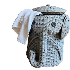 Cesta de almacenamiento de ratán de bambú 2025 más vendida con forro VA001 Diseño de elefante - Product Image 1