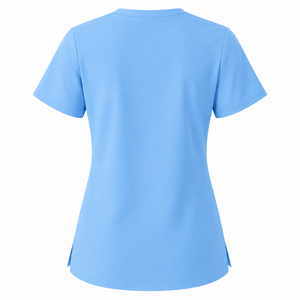 V Neck <b>Scrub</b> <b>Top</b> Short Sleeve Medical Uniform Nurse Shirt With Pockets - Product Image 6