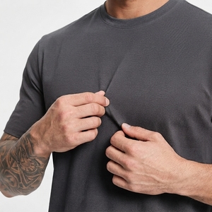 Camiseta Básica Premium para Hombre, Cuello Redondo, Manga Corta, Algodón, Casual, a la Moda, Proveedor, Personalizada, Lisa, al por Mayor - Product Image 4