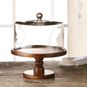 Support à gâteau rond en bois naturel pour servir et présenter des desserts dans les cafés, restaurants, boulangeries et sur les tables de cuisine à domicile. - Product Image 1