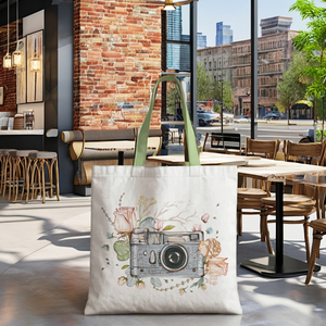 Elegante Bolsa de Mano Reutilizable de Lona de Algodón con Impresión de Logotipo Personalizado y Dimensiones a Medida para Compras y Viajes - Product Image 1