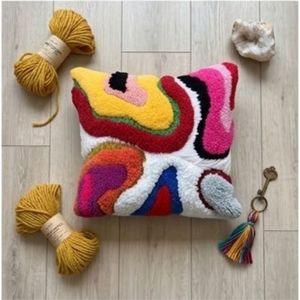 Nouvelle Housse de Coussin Rectangulaire Tricotée Géométrique Abstraite Tendance Style Bohème Faite à la Main en Laine Acrylique pour Décoration Intérieure - Product Image 4