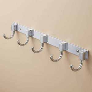 Compact Wall Storage 8 Hook Metal Wall Mounted Organizer Heavy Duty Coat Jacket Towel Bag Holder Space Saving Home Storage <b>Rack</b> - Product Image 4